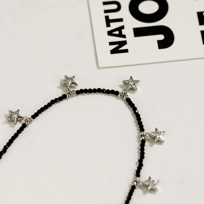 NATURALLYJOJO Zircon Faceted Beads Necklaces Women's Black-7