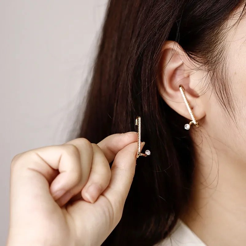 NATURALLYJOJO S925 Sterling Silver Stud With Zircon Earrings Women's Gold-2