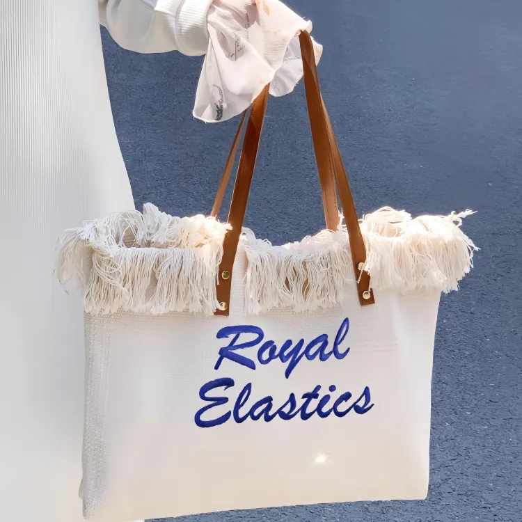 ROYAL ELASTICS Cotton Linen Blend Tote Bag, Shoulder Bag Regular Women's Beige-2