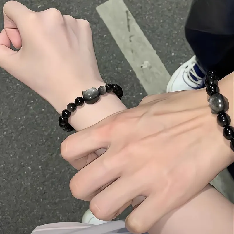 NATURALLYJOJO Obsidian Jade Bracelets Women's-2