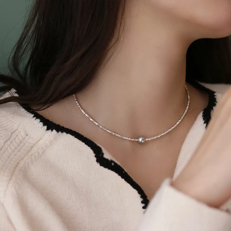 NATURALLYJOJO Faux Pearl Necklaces Women's White/Gray/Silver-11