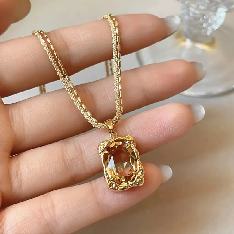NATURALLYJOJO Zircon Necklaces Women's Gold-6