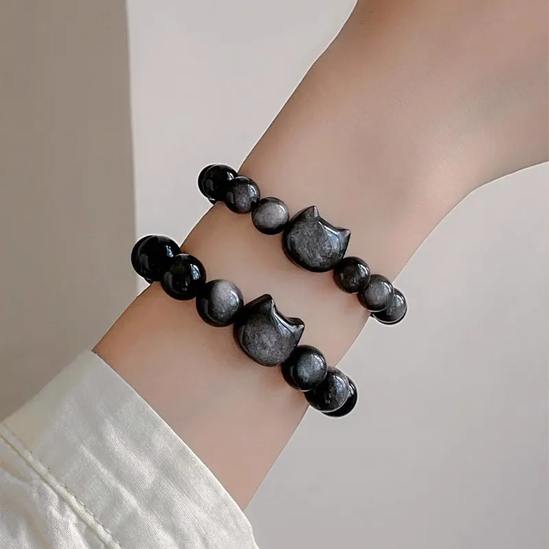 NATURALLYJOJO Obsidian Jade Bracelets Women's-3