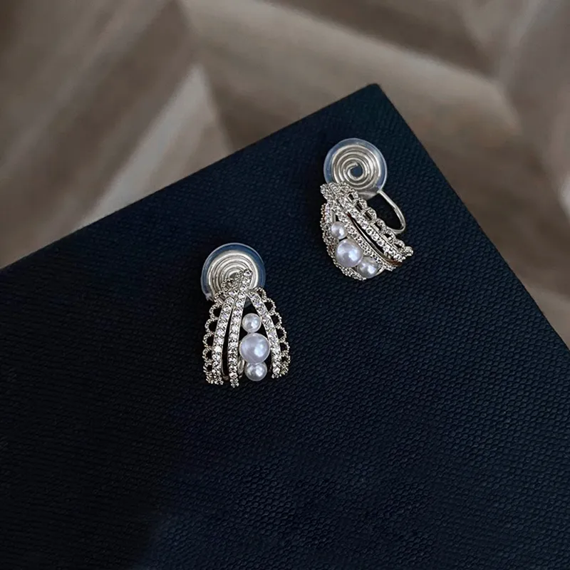 NATURALLYJOJO Zircon Clip On Earrings Women's-11