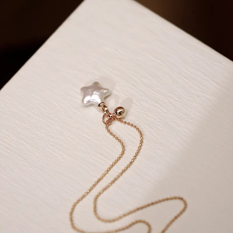 NATURALLYJOJO Freshwater Pearl Necklaces Women's Gold/White-5