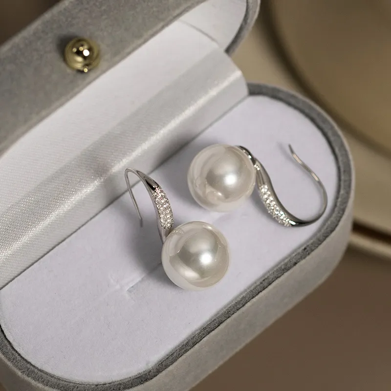 NATURALLYJOJO Faux Pearl Earrings Women's Silver/Gold-5