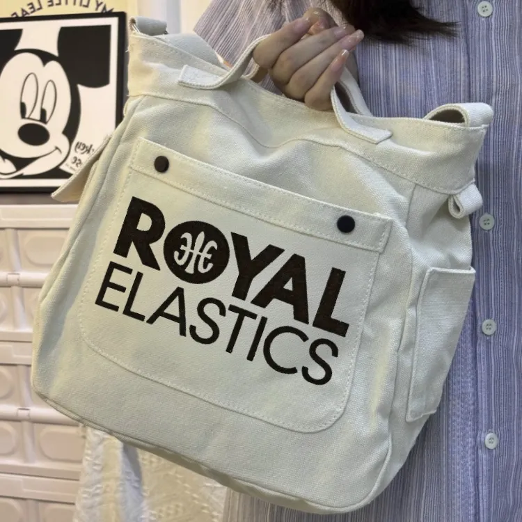 ROYAL ELASTICS Canvas Canvas Bag Shoulder Bags Regular Unisex Black/White-5