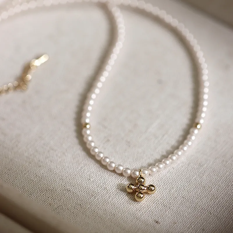 NATURALLYJOJO Shell Pearl Necklaces Women's White/Gold-6