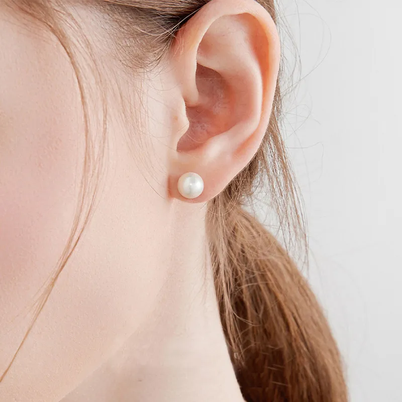 NATURALLYJOJO Shell Pearl Earrings Women's Gold-2