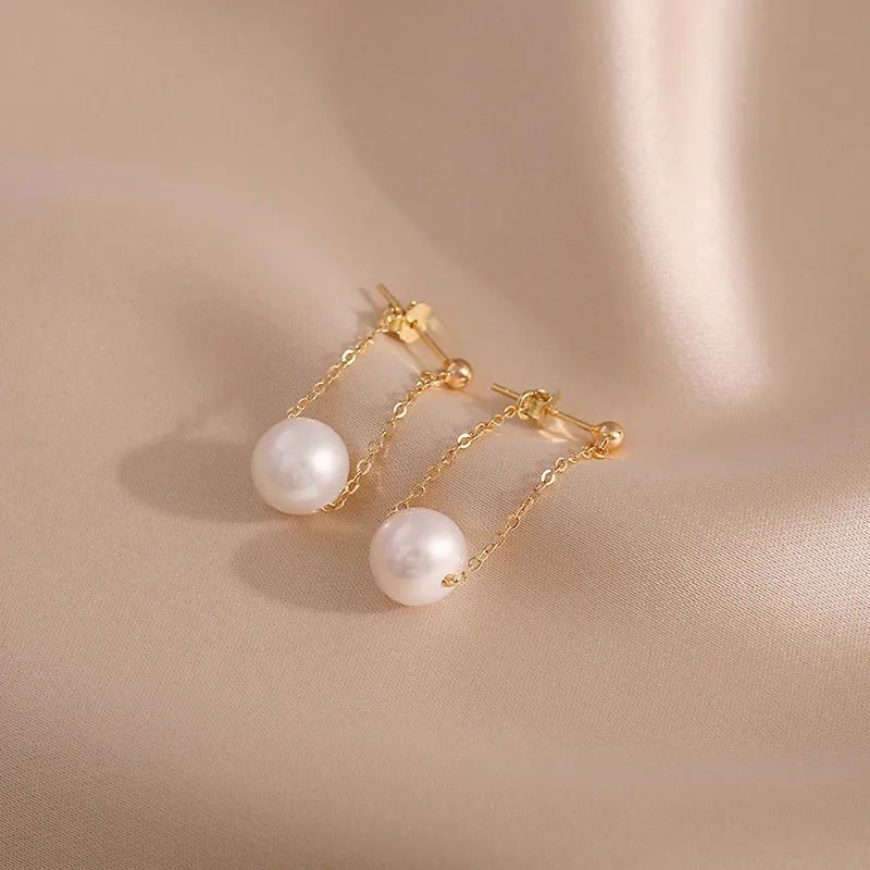 NATURALLYJOJO S925 Silver Earrings Women's Gold/White-3