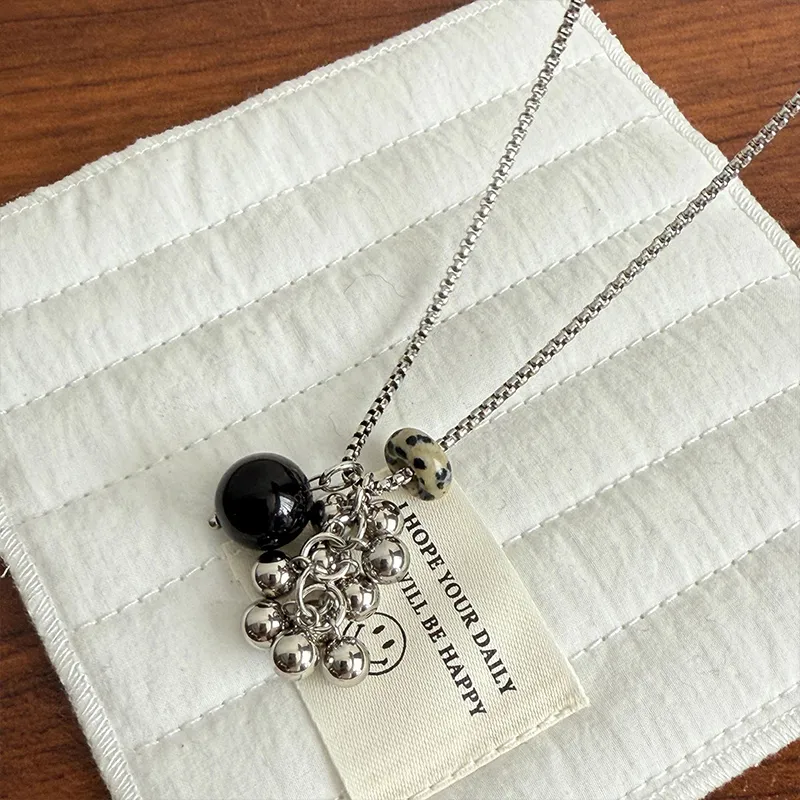 NATURALLYJOJO Copper Speckled Stone Necklaces Women's Silver-6