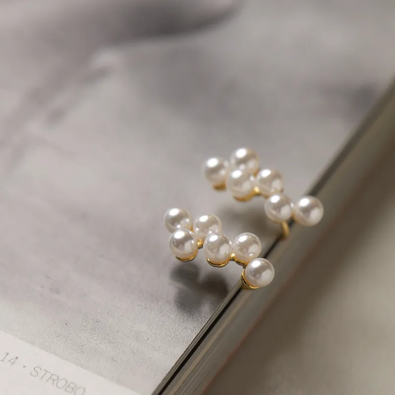 NATURALLYJOJO Faux Pearl Earrings Women's Gold-6