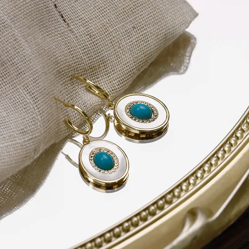 NATURALLYJOJO Shell Earrings Women's Gold-4