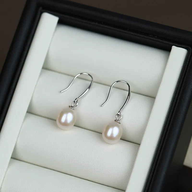 NATURALLYJOJO Freshwater Pearl 925 Sterling Silver Earrings Women's Silver/White-7