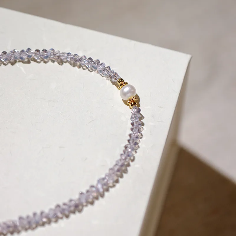 NATURALLYJOJO Freshwater Pearl Necklaces Women's Purple/White-7
