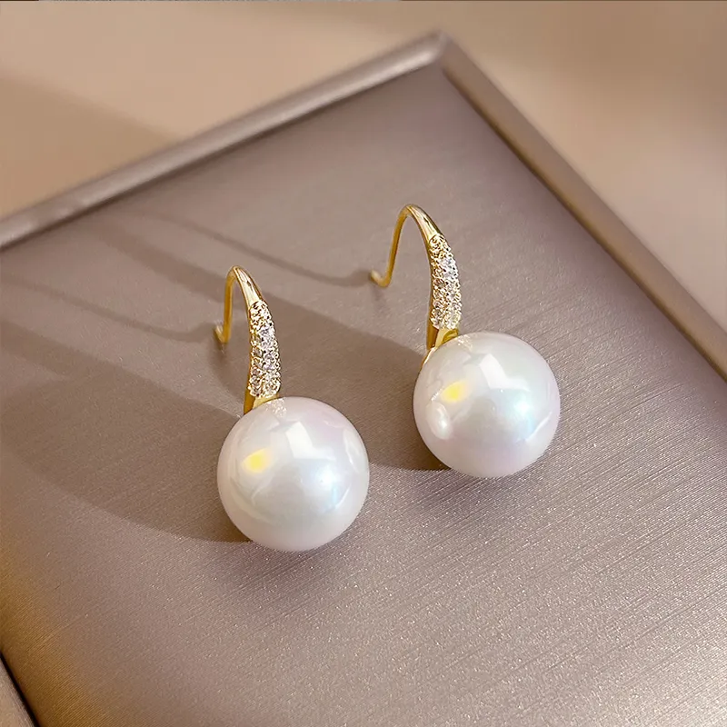 NATURALLYJOJO Faux Pearl Earrings Women's Silver/Gold-13