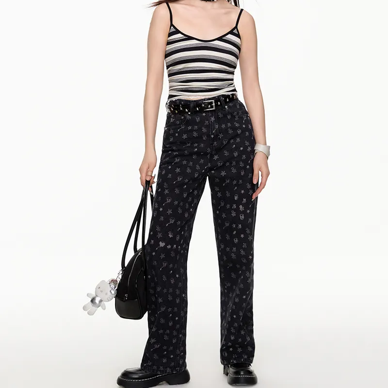 BETWEENAND x NIAONIAOYI Jeans Women's Black-2