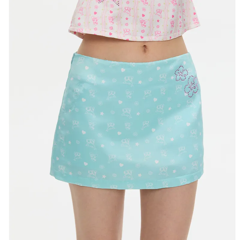 BETWEENAND Casual Short Skirts Women's Mint Green-3