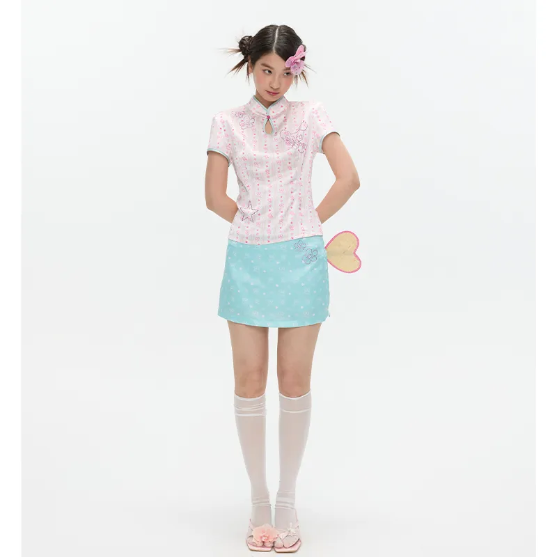 BETWEENAND Casual Short Skirts Women's Mint Green-7