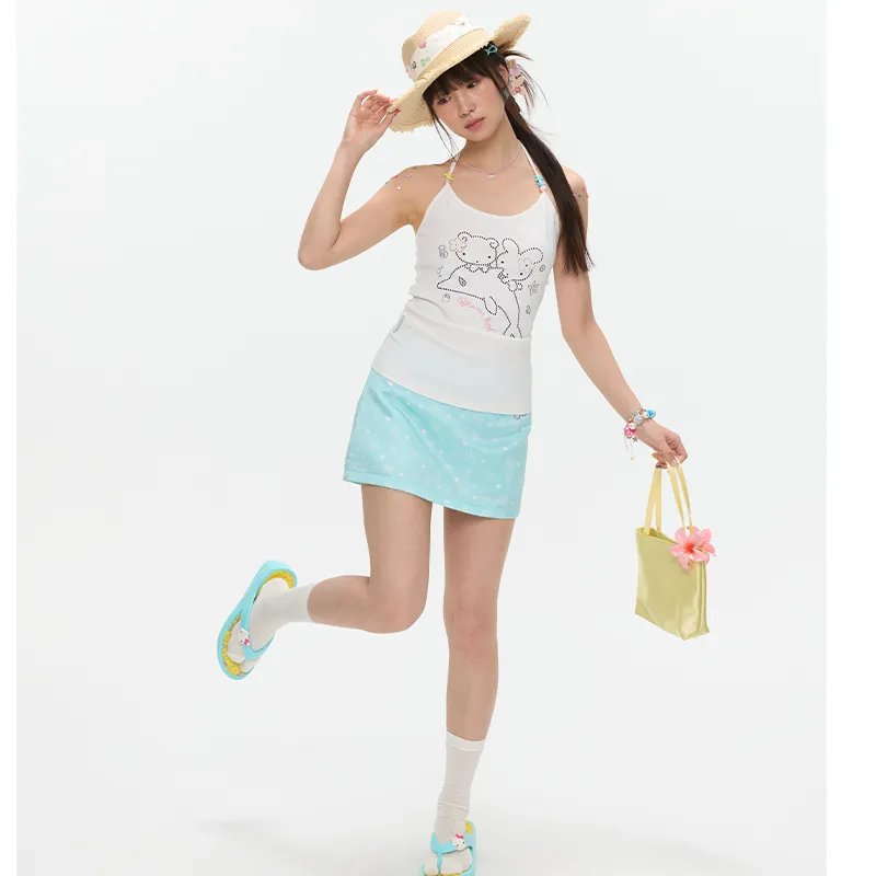 BETWEENAND Casual Short Skirts Women's Mint Green-4