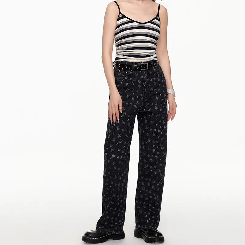 BETWEENAND x NIAONIAOYI Jeans Women's Black-3