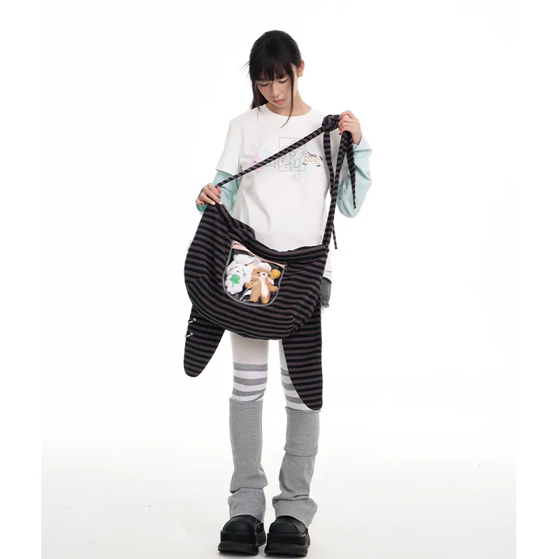 BETWEENAND Cotton Crossbody Bag Women's Stripes-5