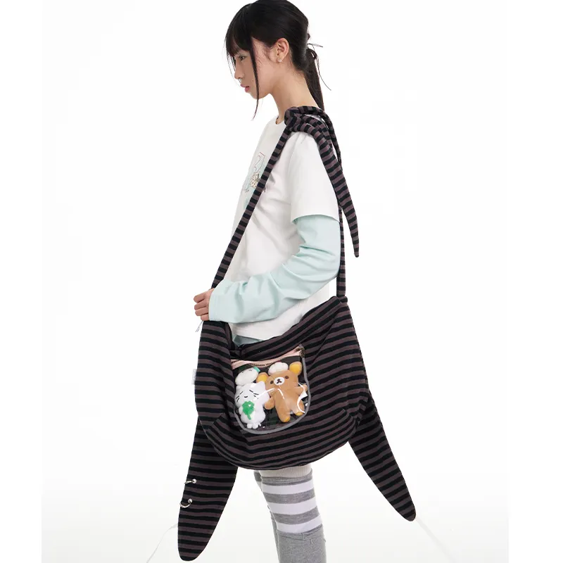 BETWEENAND Cotton Crossbody Bag Women's Stripes-6