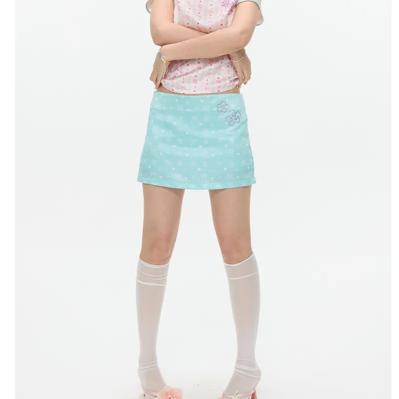 BETWEENAND Casual Short Skirts Women's Mint Green-5