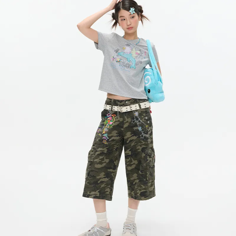 BETWEENAND Cargo Pants Women's Camouflage-5