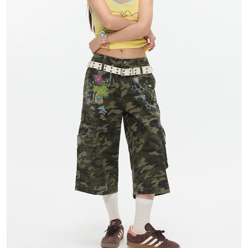 BETWEENAND Cargo Pants Women's Camouflage-2