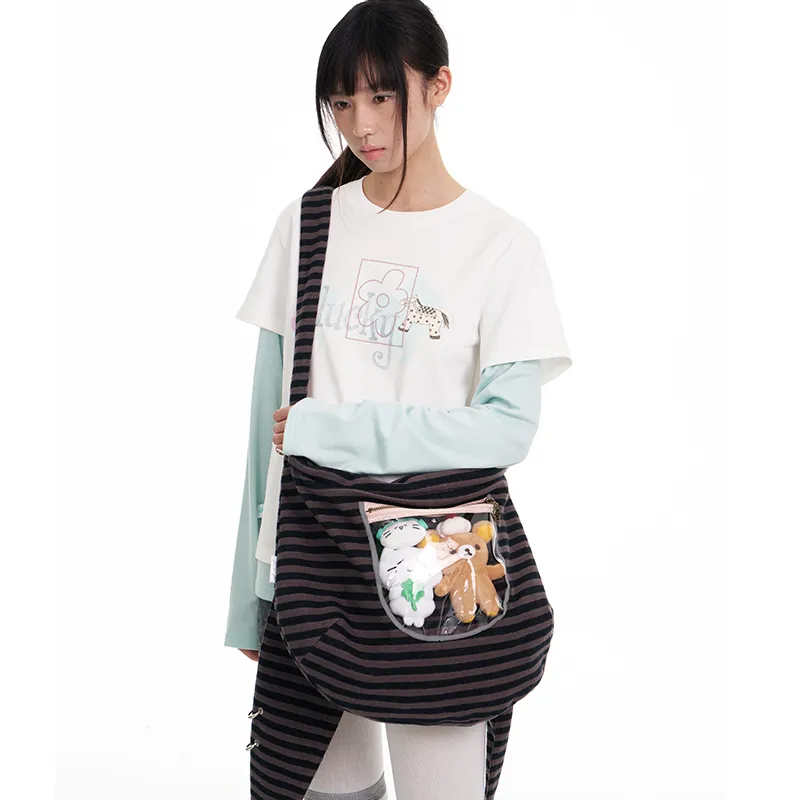 BETWEENAND Cotton Crossbody Bag Women's Stripes-3