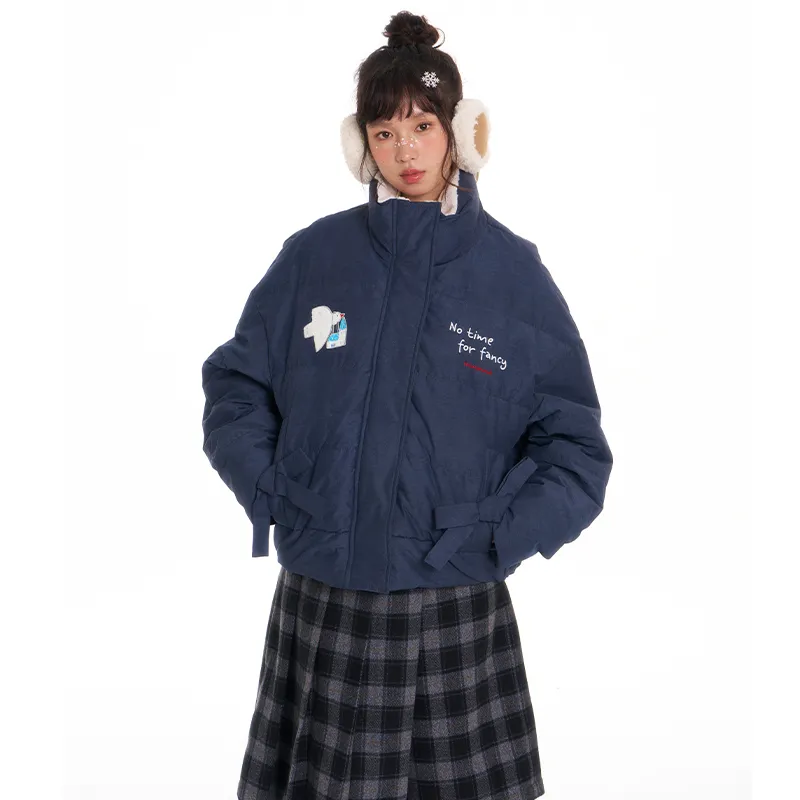 BETWEENAND Puffer Jacket Women's Denim-3
