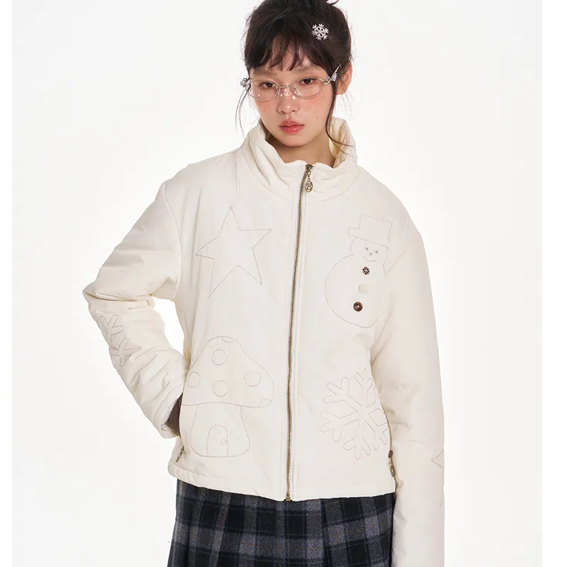 BETWEENAND Puffer Jacket Women's White-2
