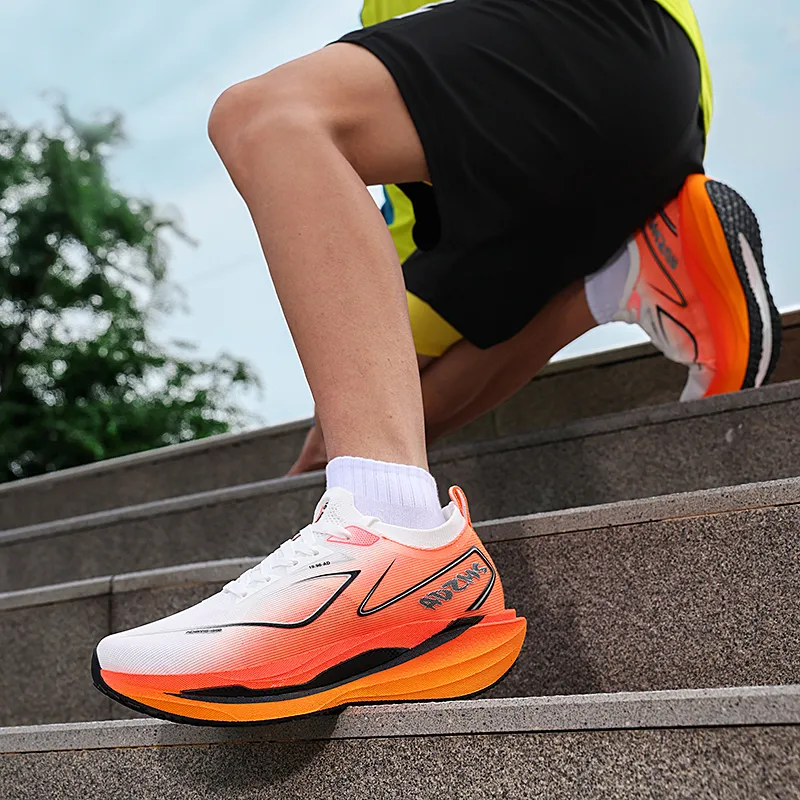 ANDEZHANMUSI Running Shoes Unisex Low Top White Orange Red/Neon Green/White Green Purple/Standard White-4