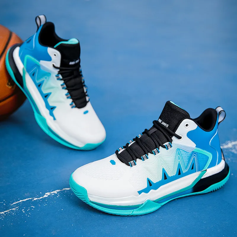 ANDEZHANMUSI Basketball Shoes Unisex High Top Iridescent Black/White Black Blue/Green Black Purple-13
