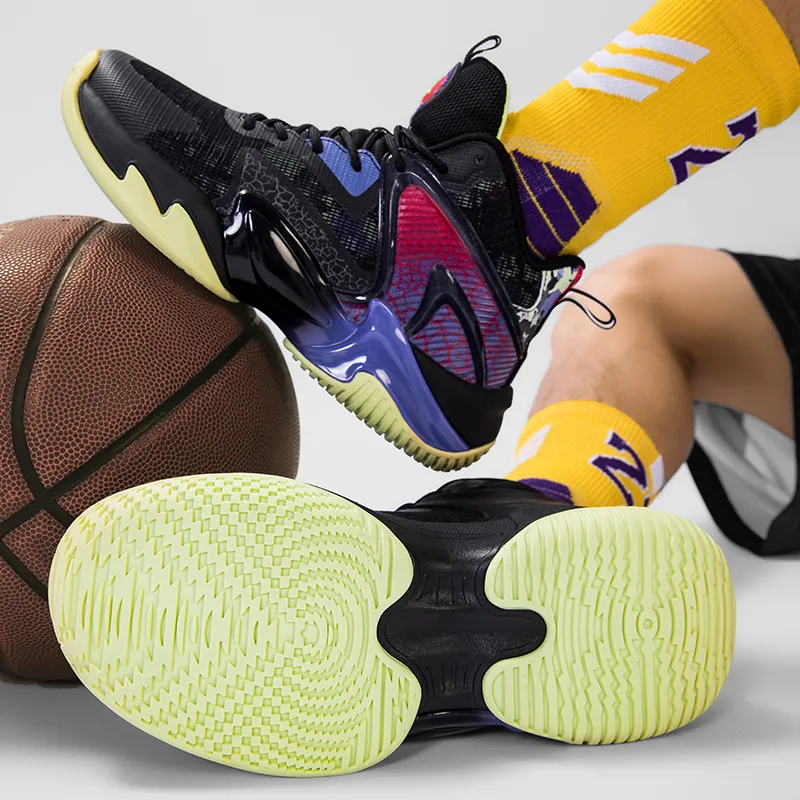 ANDEZHANMUSI Basketball Shoes Unisex High Top White Black Purple/White Orange/Black Purple-15