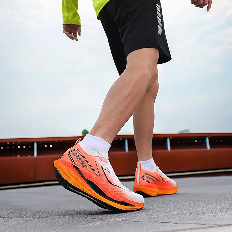 ANDEZHANMUSI Running Shoes Unisex Low Top White Orange Red/Neon Green/White Green Purple/Standard White-6