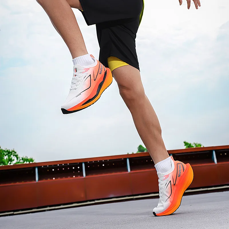 ANDEZHANMUSI Running Shoes Unisex Low Top White Orange Red/Neon Green/White Green Purple/Standard White-5