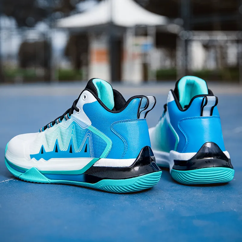 ANDEZHANMUSI Basketball Shoes Unisex High Top Iridescent Black/White Black Blue/Green Black Purple-14