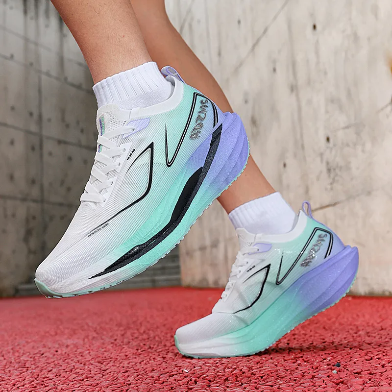 ANDEZHANMUSI Running Shoes Unisex Low Top White Orange Red/Neon Green/White Green Purple/Standard White-22