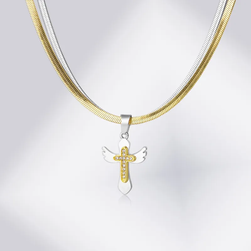 DH7 Titanium Steel Necklaces Unisex Gold-2