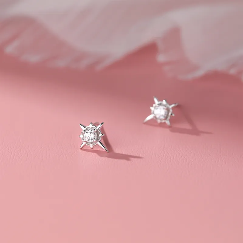 DH7 999 Fine Silver Stud Earrings Unisex-3