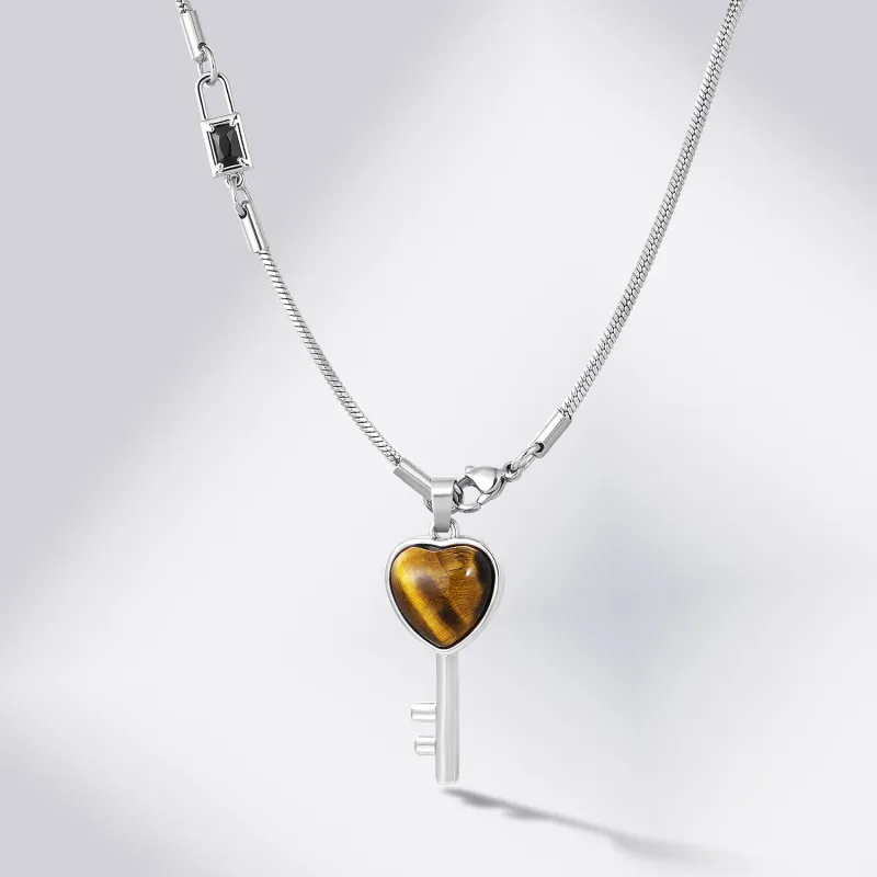 DH7 Tiger's Eye Stone Necklaces Unisex-2