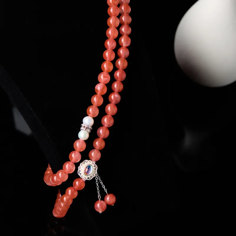 Honglangji Southern Red Agate Necklaces Women's-5