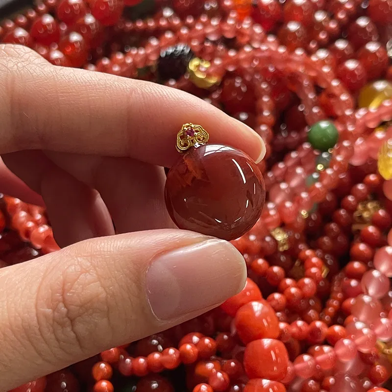 Honglangji Southern Red Agate Necklaces Women's-4