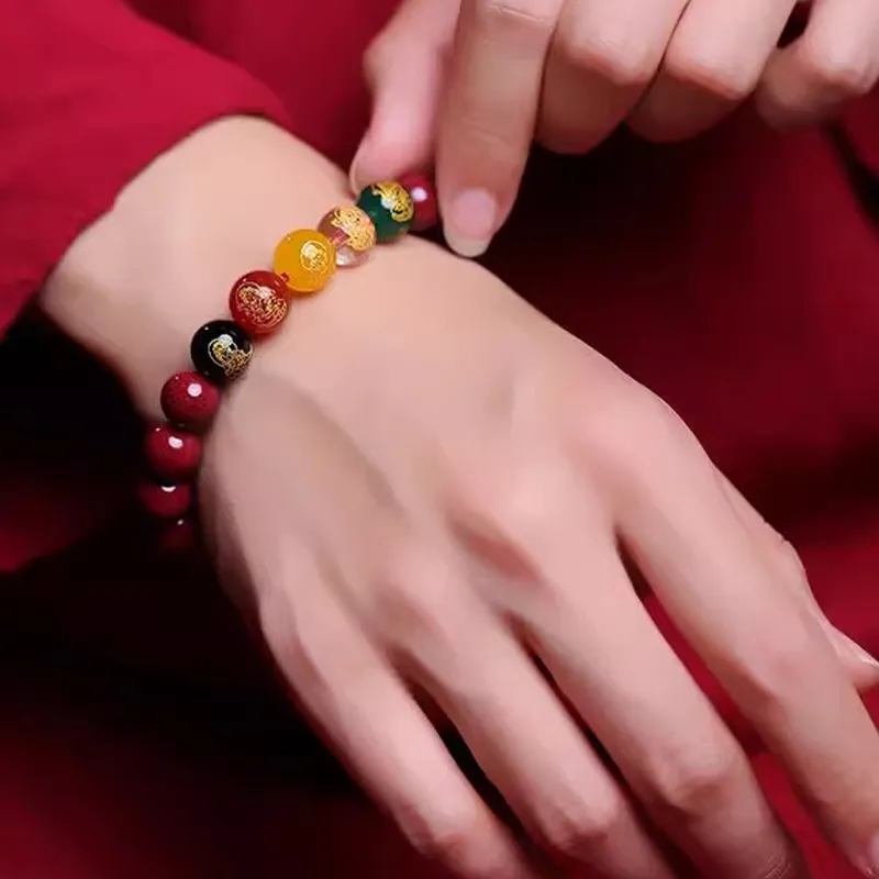 Honglangji Reconstructed Cinnabar Jade Bracelets Unisex-2