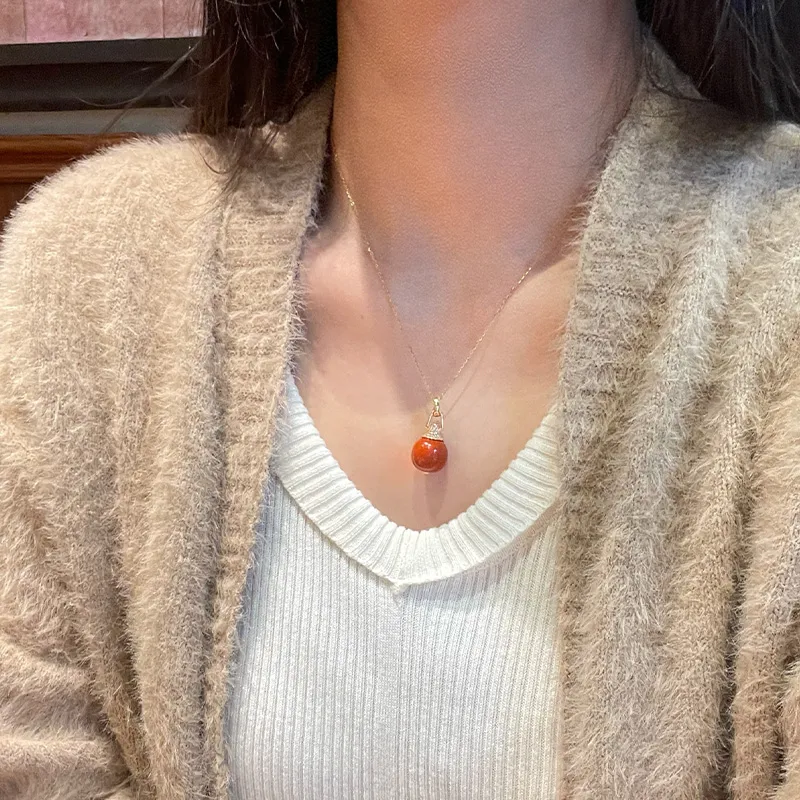 Honglangji Southern Red Agate Necklaces Women's-5