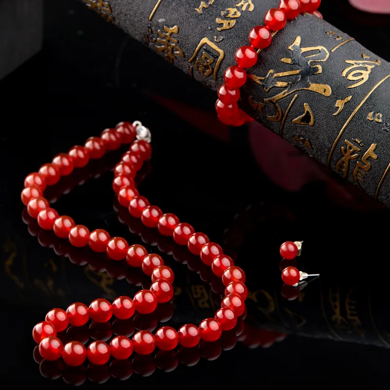 Honglangji Agate Necklaces Women's-5