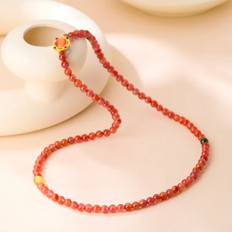 Honglangji Southern Red Agate Necklaces Women's-1