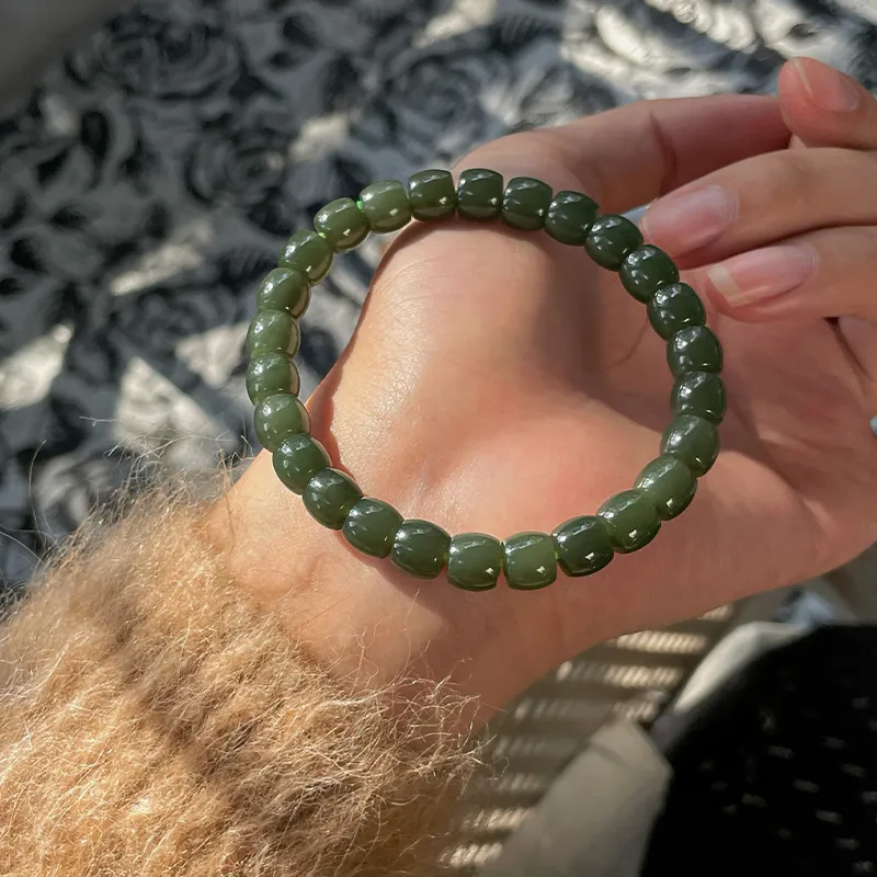 Honglangji Barrel Bead Beaded Bracelet Jasper Women's-3